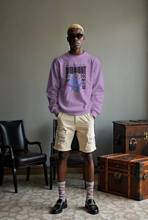 Stylish Mockup of a Young Man in a Trendy Sweatshirt