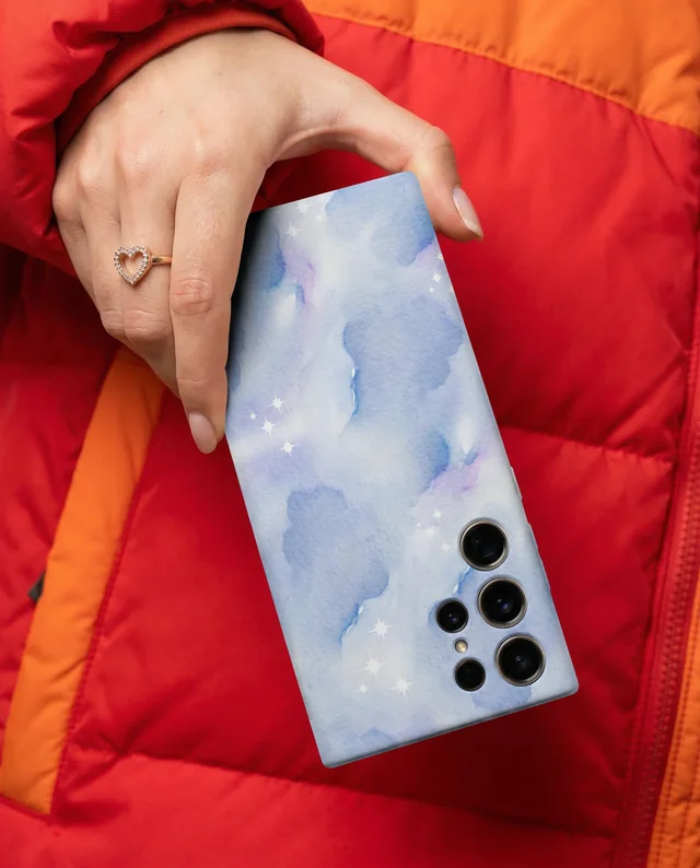 Stylish Mockup of Phone Cover with Modern Smartphone