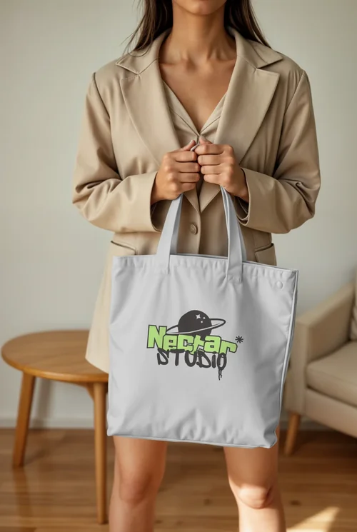 Modern Tote Bag Mockup: Minimalist Design in Natural Light