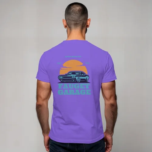 Mockup of T-Shirt with Gray Background and Modern Colors