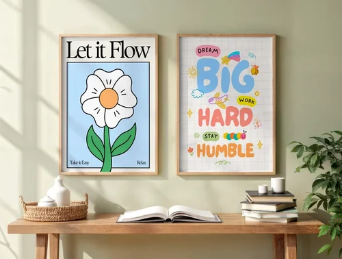 Serene Mockup Poster with Light Green Background and Colors