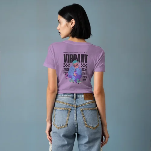 Stylish T-Shirt Mockup with Soft Blue Background and Colors