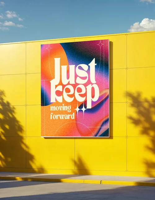 Modern Billboard Mockup on Bright Yellow Building Facade