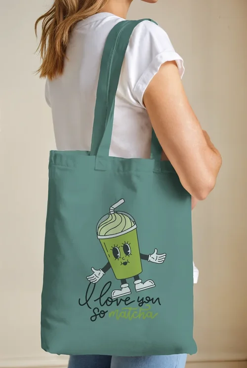 Stylish Tote Bag Mockup Featuring Young Woman