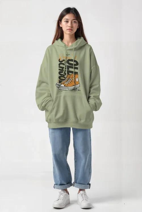 Minimalist Mockup of a Confident Woman in Beige Hoodie