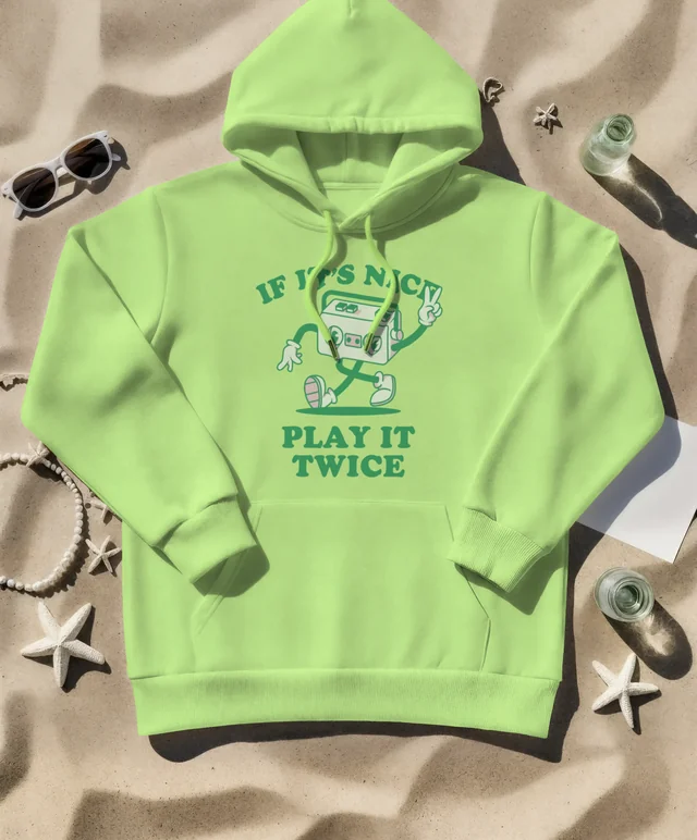 Summer Hoodie Mockup on Sandy Beach Background