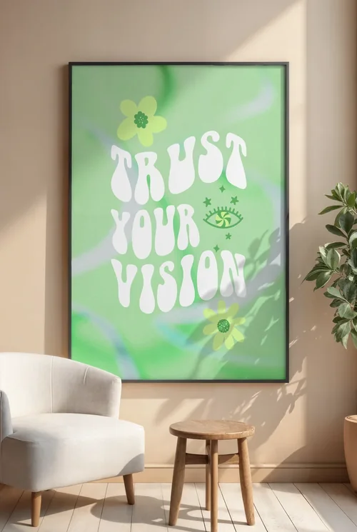 Serene Mockup Poster with Light Beige Background and Colors