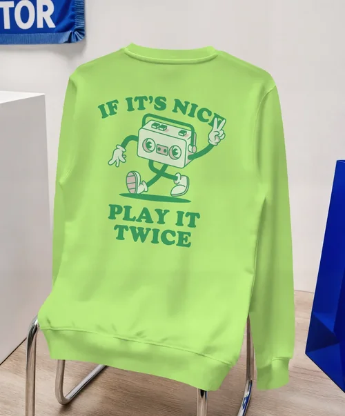 Minimalist Sweatshirt Mockup on Modern Chair