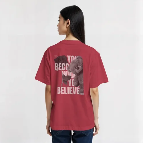 Minimalist Mockup of Oversized White T-Shirt with Colors