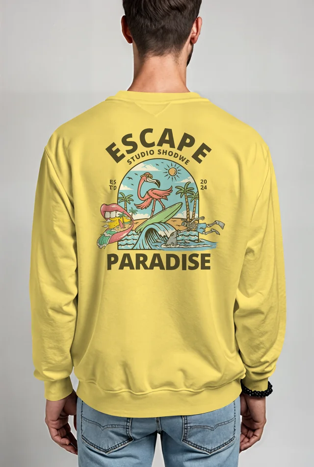 Stylish Mockup of a Young Man in a White Sweatshirt