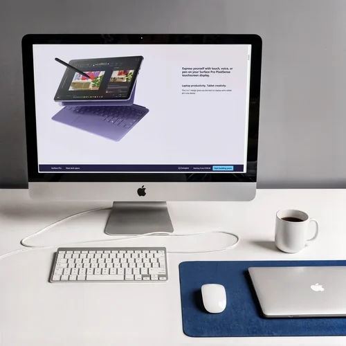 Minimalist iMac Mockup for Modern Workspace Design