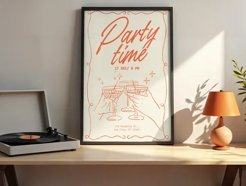 Serene Mockup Poster with Warm Background and Colors