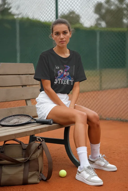 Vibrant Mockup of T-Shirt Against Green Background