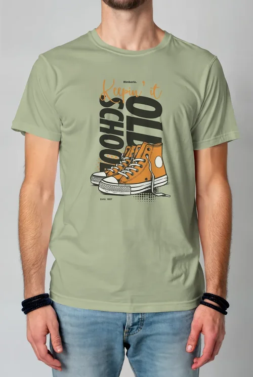 Mockup of T-Shirt with Soft Gray Background and Colors