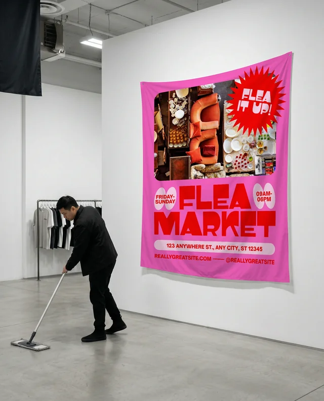 Modern Retail Space Mockup with Minimalist Banner Design