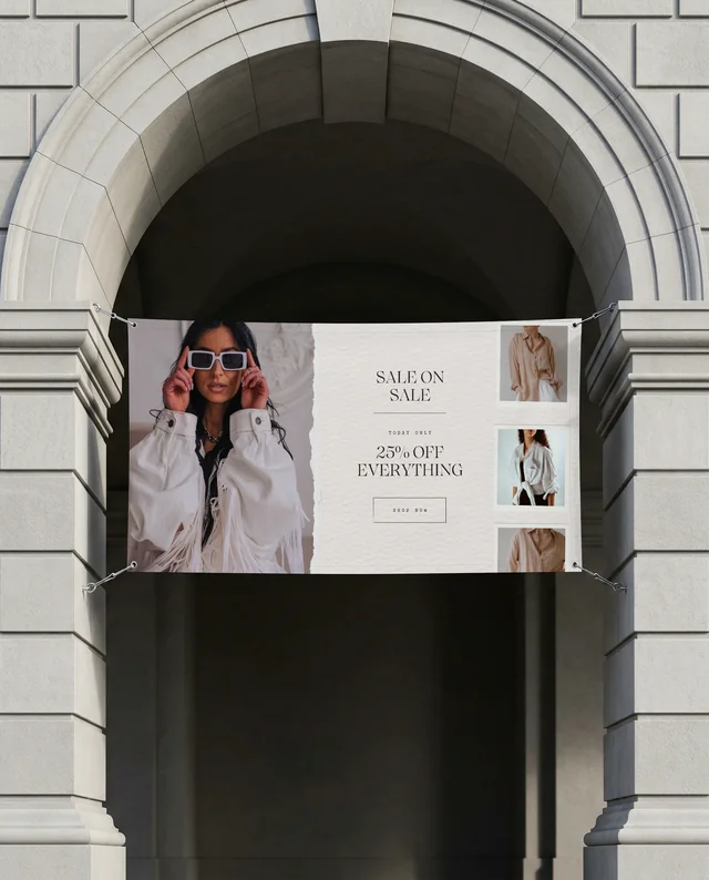 Elegant Stone Archway Mockup with Billowing Banner