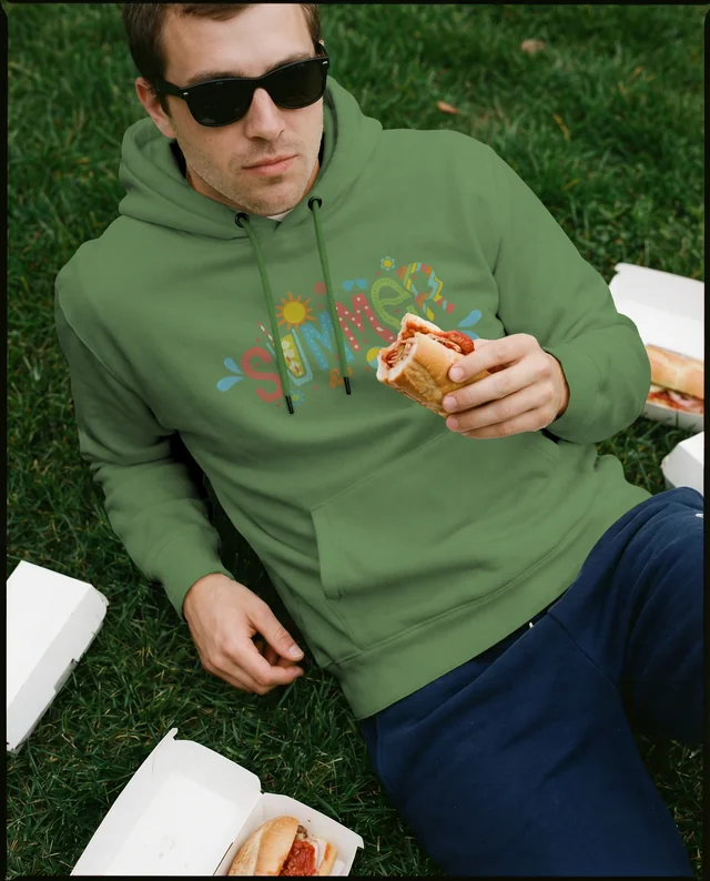 Casual Hoodie Mockup for Relaxed Picnic Vibes