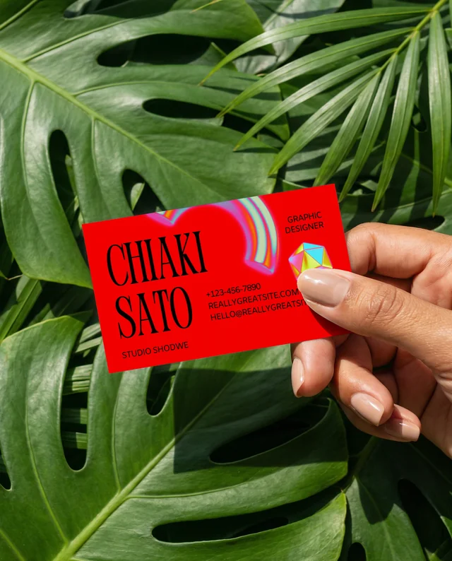 Elegant Mockup of a Business Card in Tropical Setting