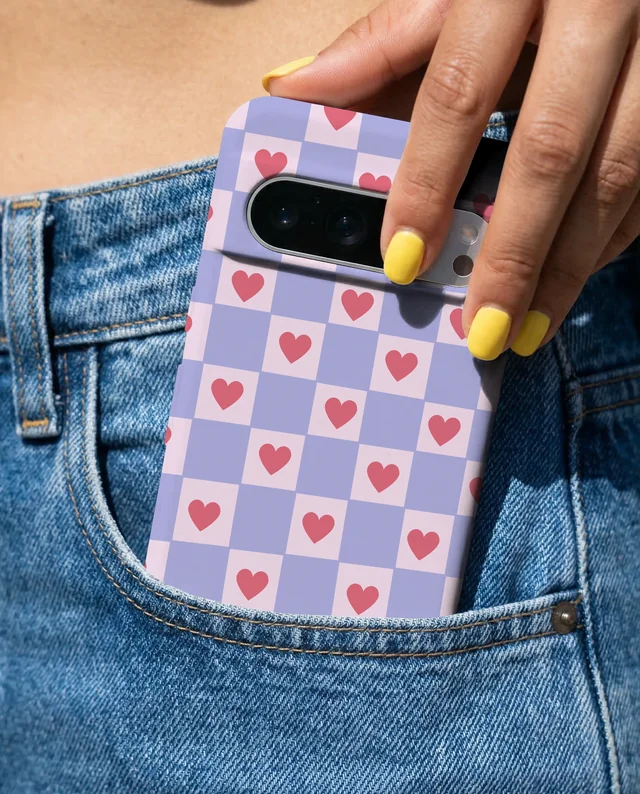 Stylish Phone Cover Mockup with Denim Pocket and Hand