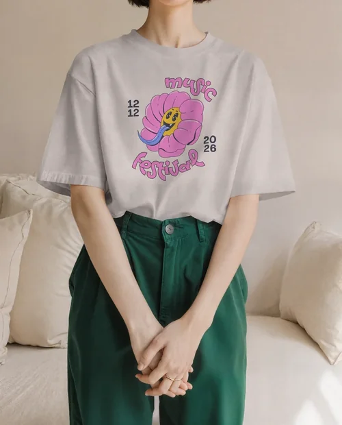 Stylish Mockup of a Casual T-Shirt in Minimalist Interior