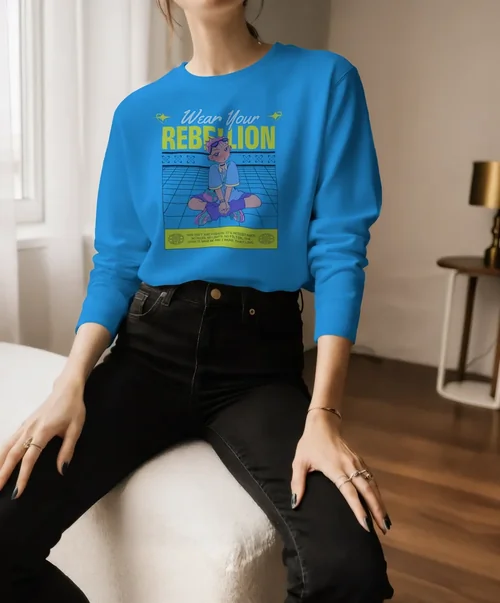Stylish Mockup of a Woman in a Cozy Sweatshirt