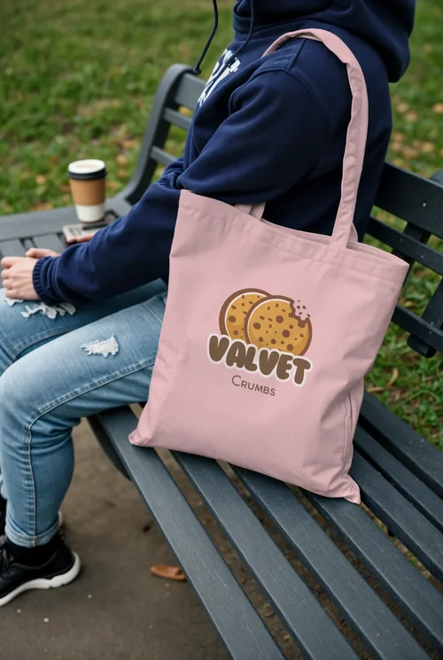 Stylish Mockup of a Cream Tote Bag on a Park Bench