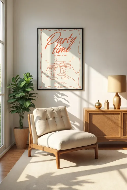Serene Mockup Poster with Soft Colors and Natural Light
