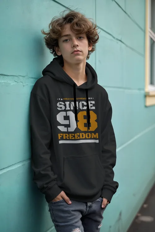 Turquoise Background Mockup of a Casual Hoodie Look