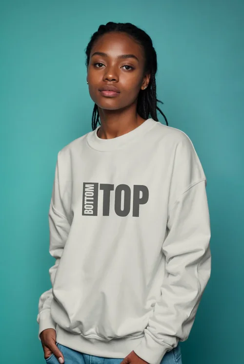 Mockup of a Stylish Sweatshirt on a Confident Young Woman