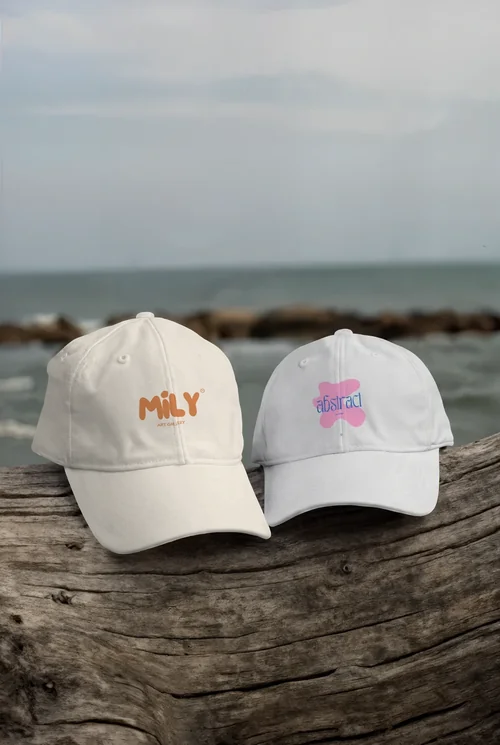 Stylish Hat Mockup on Rustic Beach Log