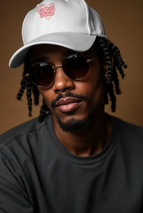 Contemplative Man in Mockup Hat: Stylish Cap Portrait