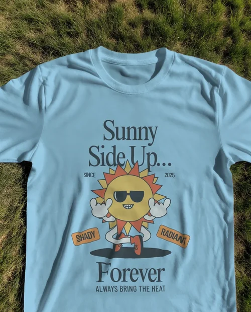 Plain White T-Shirt Mockup on Grassy Surface