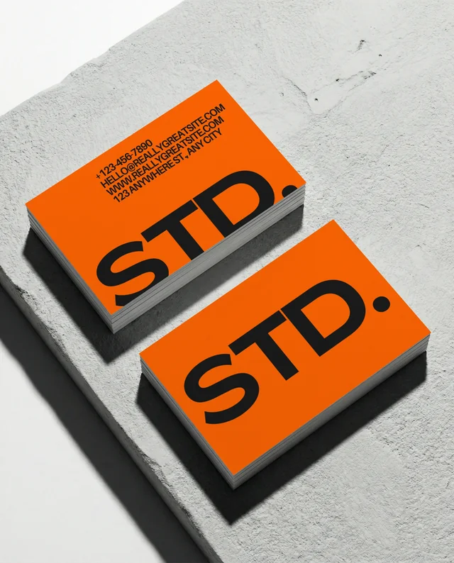 Elegant Mockup of White Business Cards on Concrete Surface