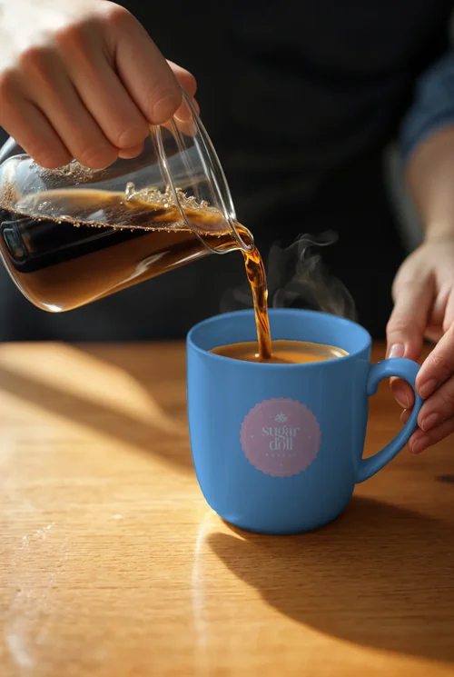 Warm Colors and Neutral Background Mockup of Coffee Mug