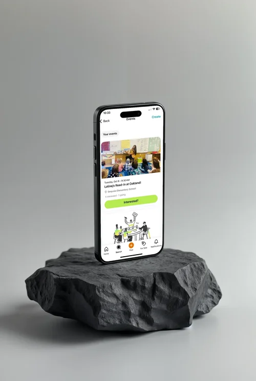 Modern Black iPhone 16 Pro Max Mockup on Dark Gray Rock