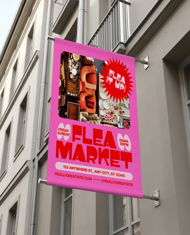 Modern Urban Building Mockup with Blank Banner Display