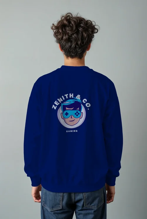 Mockup of Casual White Sweatshirt - Back View Design