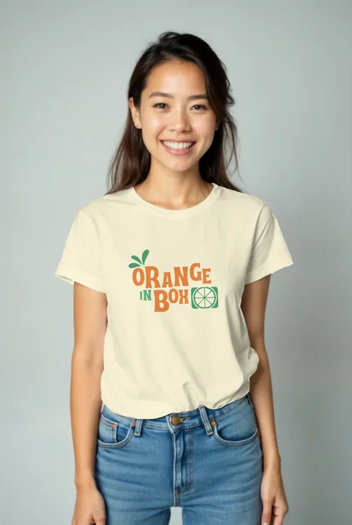 Mockup of a Joyful T-Shirt Style Portrait
