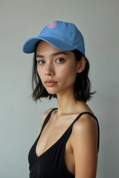 Young Woman Mockup: Stylish Hat & Cap Photography