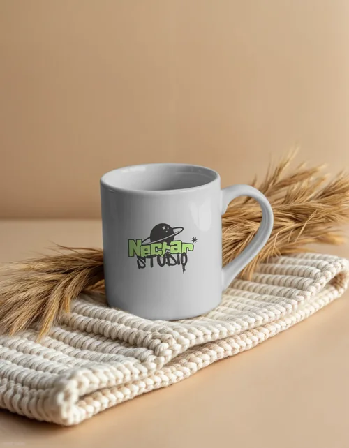 Modern Minimalist Mug Mockup with Neutral Background Colors