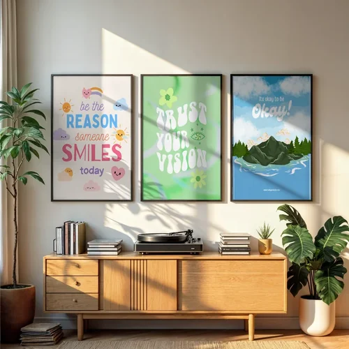 Cozy Mockup Poster with Warm Colors and Minimalist Background