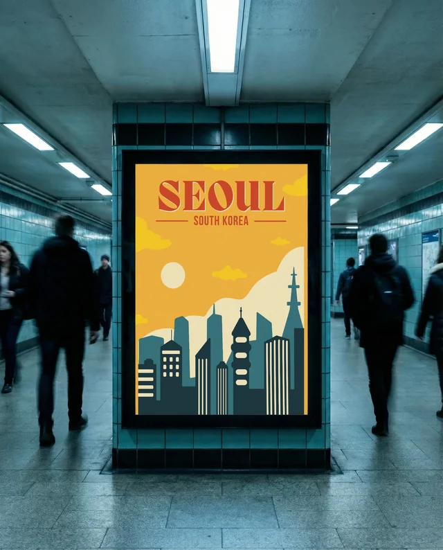 Modern Subway Station Mockup with Billboard Design