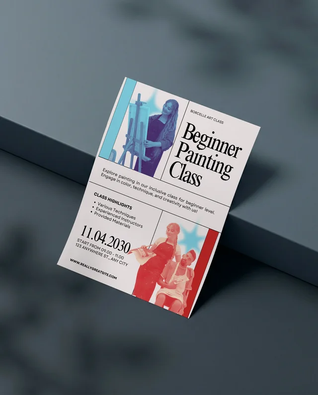 Elegant Mockup of a Flyer on Dark Gray Surface