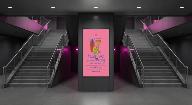 Modern Mockup of a Billboard in a Chic Interior Scene