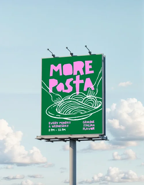 Modern Billboard Mockup in Clear Sky - Minimalist Design