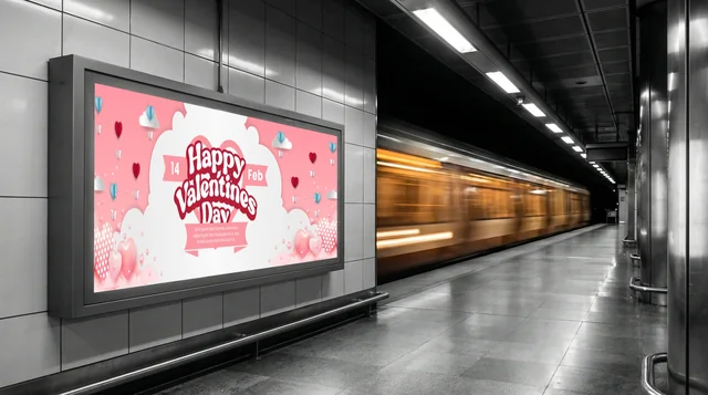 Modern Subway Station Mockup with Billboard Design
