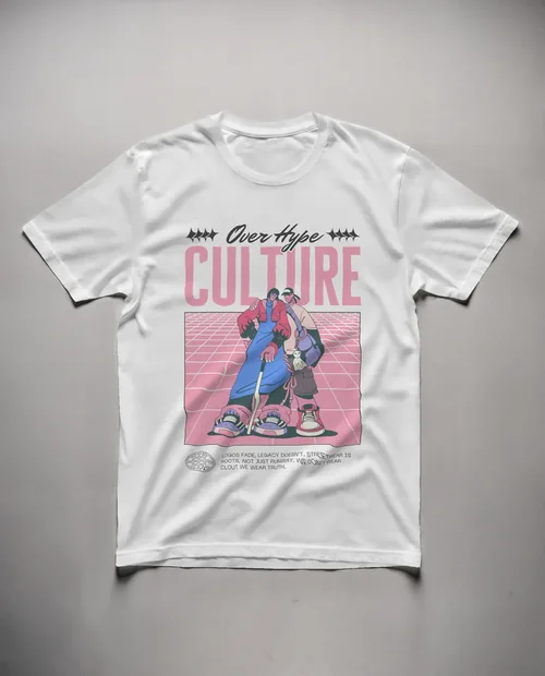 Minimalist T-Shirt Mockup on Light Gray Background