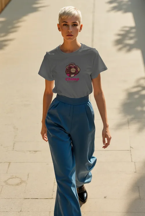 Stylish T-Shirt Mockup Featuring Confident Supermodel