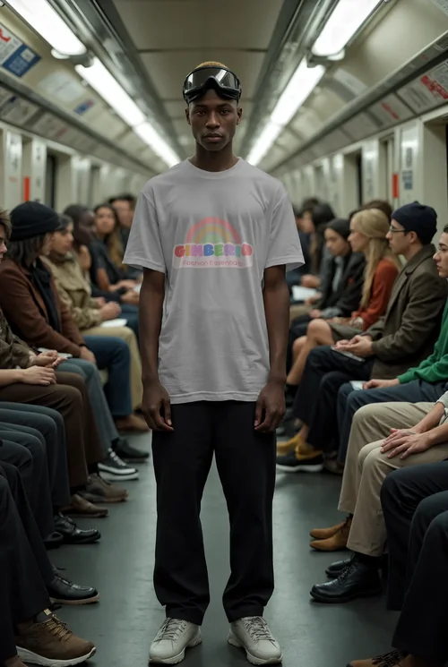 Urban Fashion Mockup T-Shirt in London Underground Scene