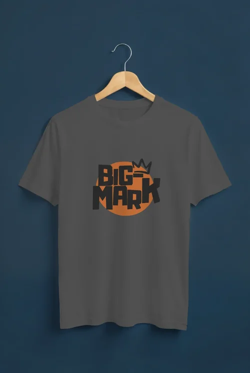 Mockup of a Classic White T-Shirt on a Navy Background